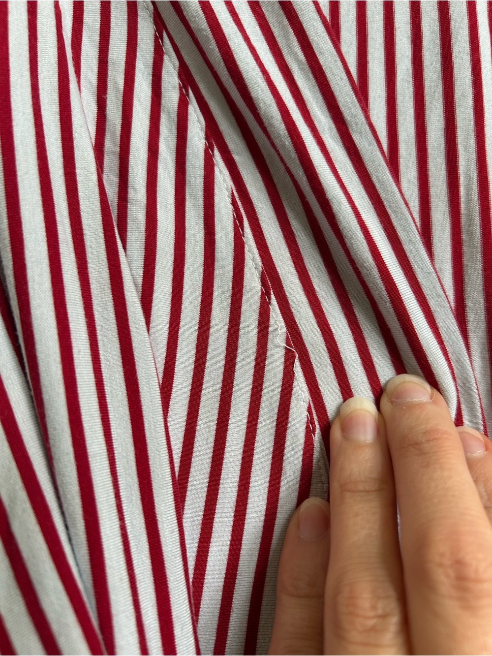 LAKE Pajama Red and White Striped Wrap Kimono Top XL - Picture 3 of 10